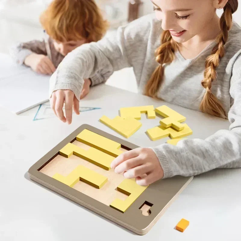 Wooden Tangram Board Puzzle Game For Children