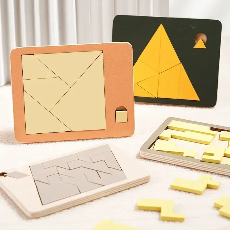 Wooden Tangram Board Puzzle Game For Children